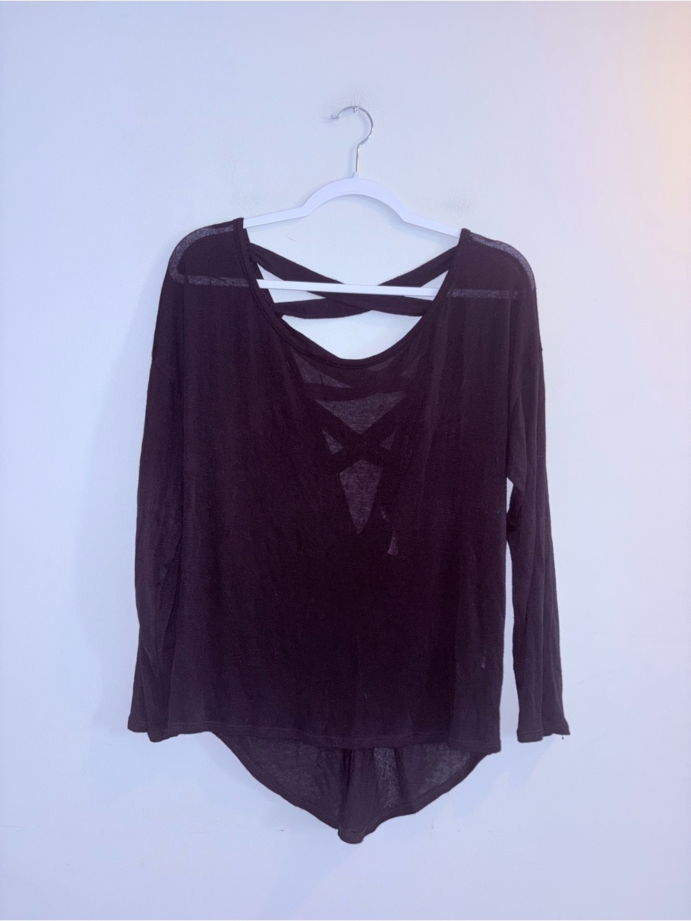 Black Strappy Back Longsleeve